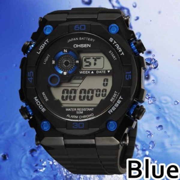 Water Resistant Unisex Sport Watch, Ohsen 2810 Blue Color